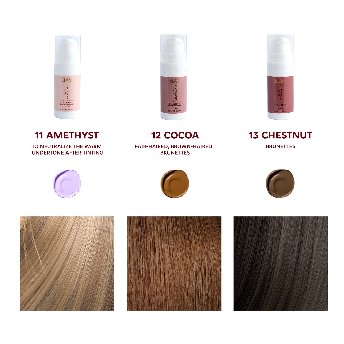 COLOR BROW MASK 2.0: 2-u-1 maska za obrve za toniranje, 12 COCOA