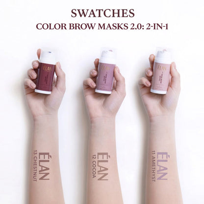 COLOR BROW MASK 2.0: 2-u-1 maska za obrve za toniranje, 12 COCOA